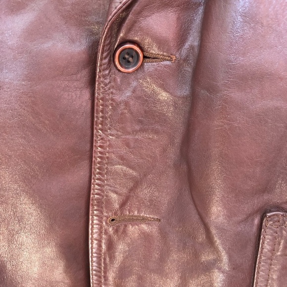 Vintage Boho Brown Leather Jacket Blazer Medium - Picture 4 of 12